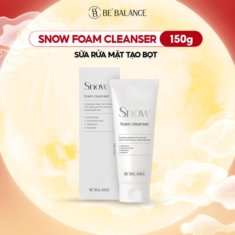 Sữa Rửa Mặt Be'Balance SNOW FOAM CLEANSER giúp Dưỡng Sáng và Làm Sạch Sâu 150g