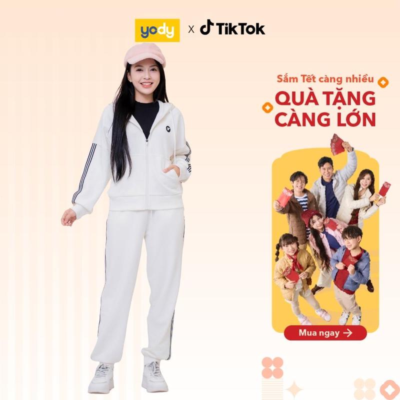  Bộ Đồ Phối Dây Dệt Năng Động Nữ YODY Set Thu Đông Năng Động Trẻ Trung WCSL25F032 