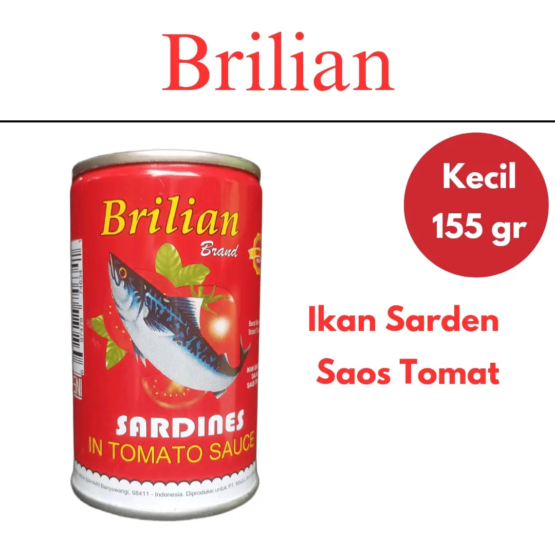 Brilian Sarden 155gr Ikan Kaleng Saus Tomat