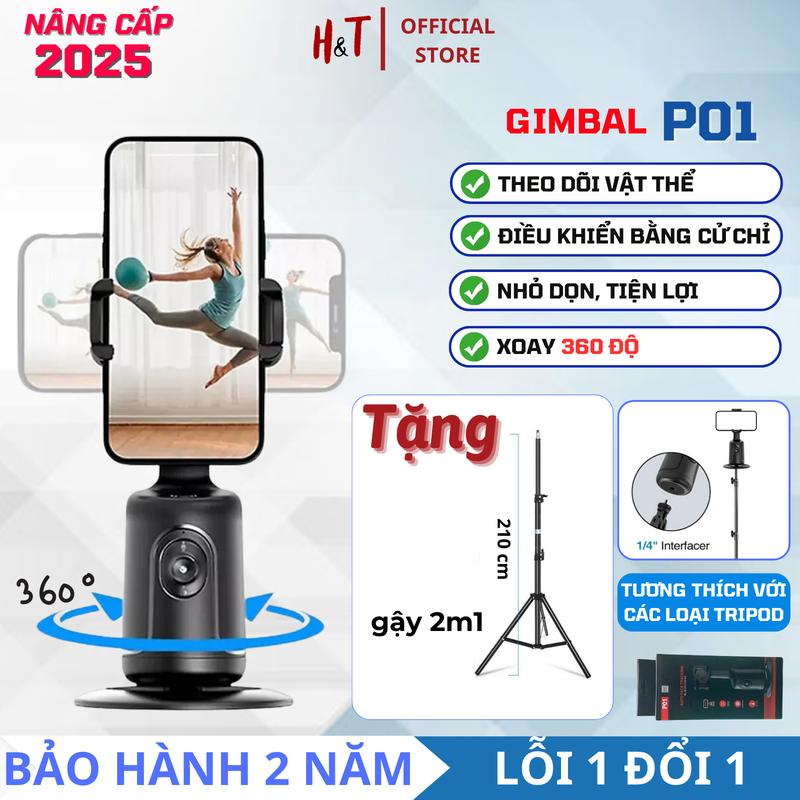  Gimbal P01 Nhận Diện Di Chuyển Theo Khuôn Mặt Xoay 360 Độ Kèm Remote. Giá đỡ điện thoại thông minh P01 Gimbal điện thoại để bàn quay video 360° tự động theo dõi khuôn mặt không cần app 