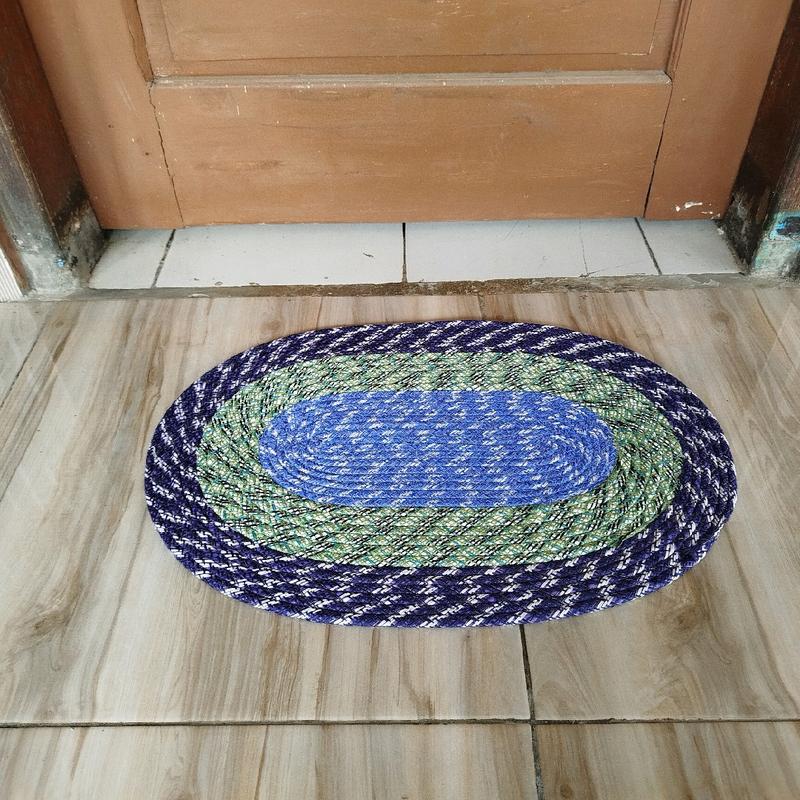 Keset Sumbu Oval Pelangi Anti Slip Daya Serap Tinggi - Lantai, Benang - Klasik Tradisional keset  kaki 7