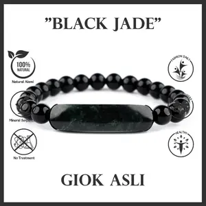 CGG Gelang Batu Giok Hitam Black Jade Pria Wanita