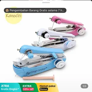 Springcome Mesin Jahit Portable Mini / Mesin Jahit Tangan Spring Come Genggam Alat