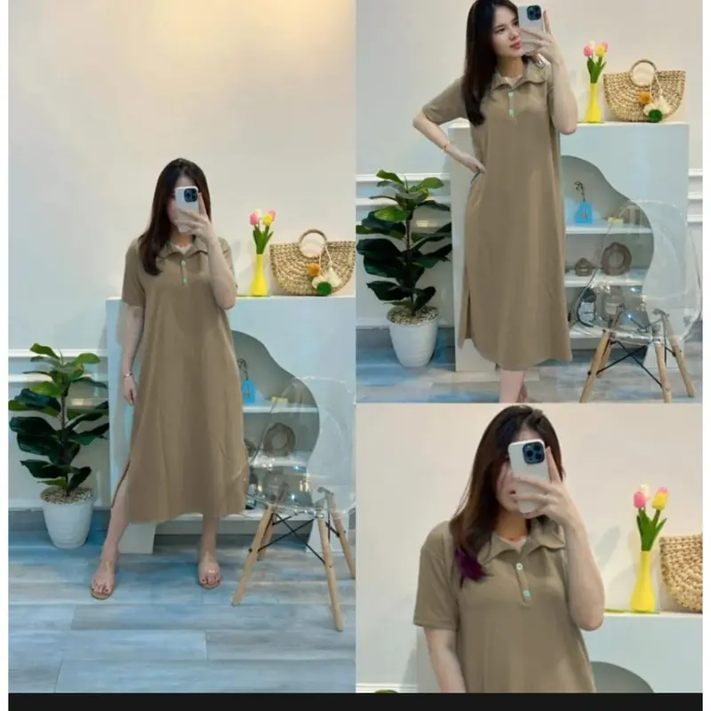 MIDI DRESS MOZA CRINKLE AIRFLOW Daster Fuji Korean Style/Dres Airflow Kekinian/Daster Cringkle Airflow Viral 2023 4
