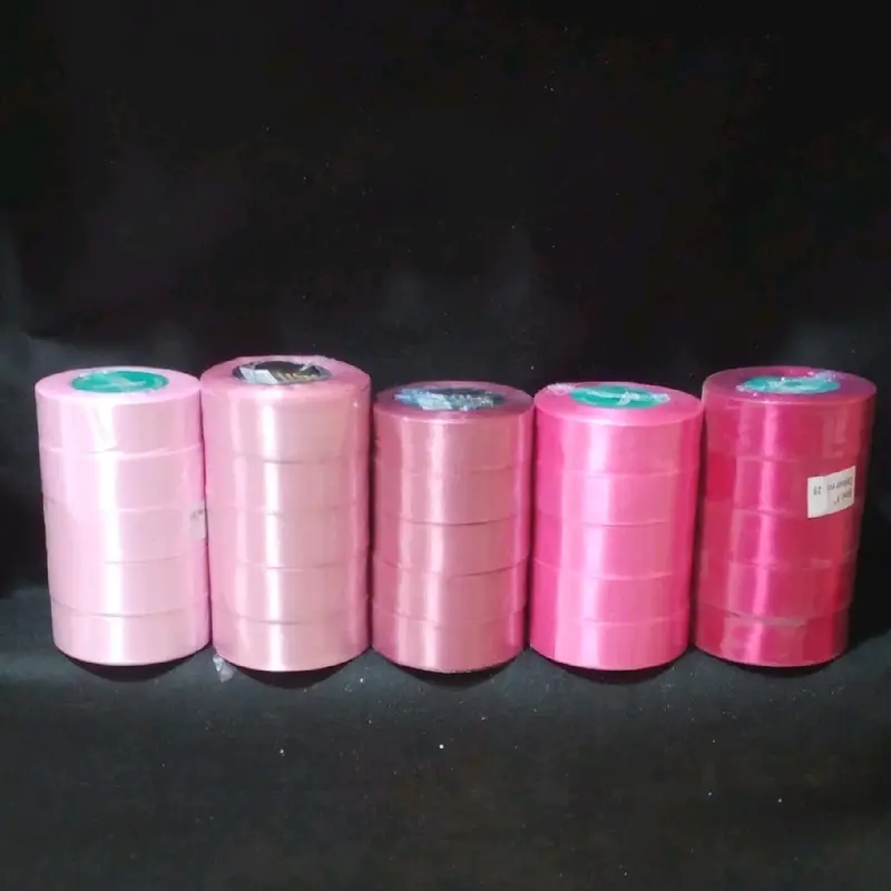 Pita Satin 2,5 cm Per Roll / Pita Satin 25 mm Per Roll Bahan Polyester Halus & Lembut Cocok untuk Dekorasi dan Hiasan 4