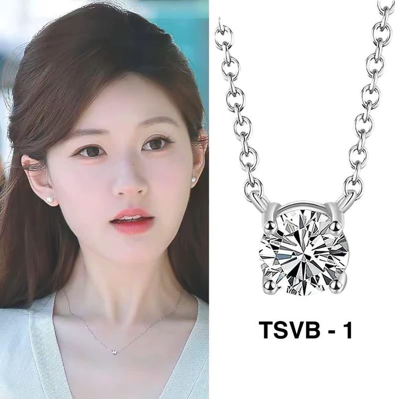  Dây chuyền BẠCH NGỌC vuông dây mì S925 thiết kế sang trọng quý phái cho nữ 