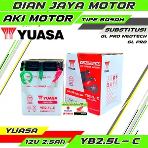 Aki Motor Yuasa YB2.5-3C 12V � GL Max GL Pro Ori Yuasa Basah Ampere 2.5