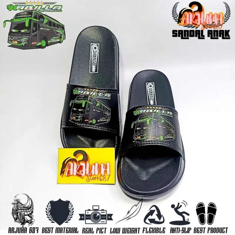 ARJUNA 687 - NABILLA QQ TRANS Sandal Selop Anak Laki Bus Mania Bahan Karet Ringan & Fleksibel 6