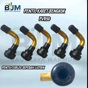 Pentil ban tubles aluminium Bengkok PVR50 Pentil Tubles Sepeda Listrik Kualitas Terbaik