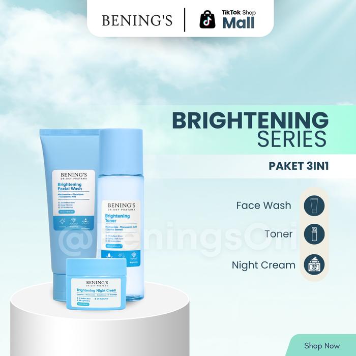 Gambar [DAPAT 3 PRODUK] Bening's Skincare Paket Brightening NIGHT ROUTINE Series Mencerahkan Wajah Kusam Original Benings Clinic dari Bening’s Ori Kab. Bandung Tokopedia