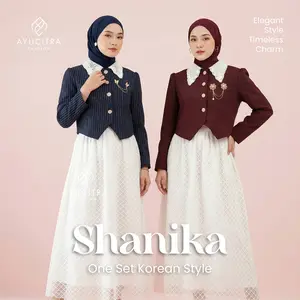 Shanika Oneset Blouse Stripe Mix Rok Tutu Jaring
