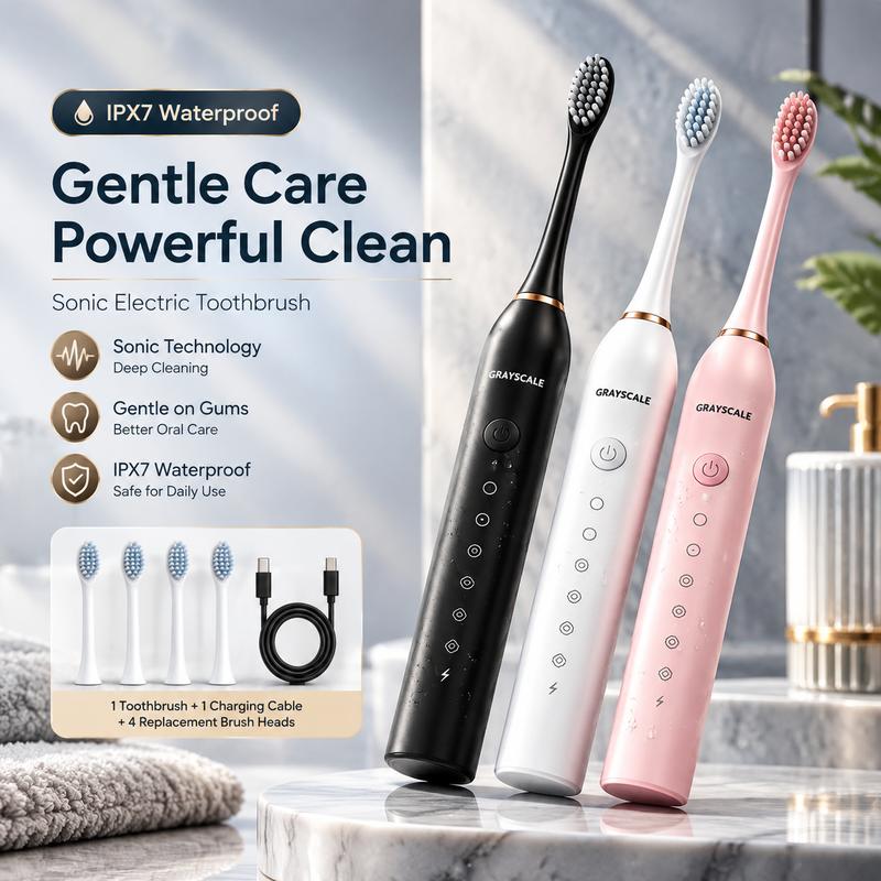 Bàn chải đánh răng điện bằng sóng âm X3 dành cho người lớn, lông mềm, thiết bị làm sạch răng thông minh
