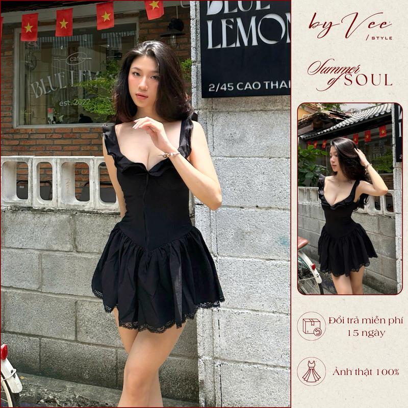  Đầm nữ cổ bèo 2 tầng tùng xoè - ByVeeStyle 