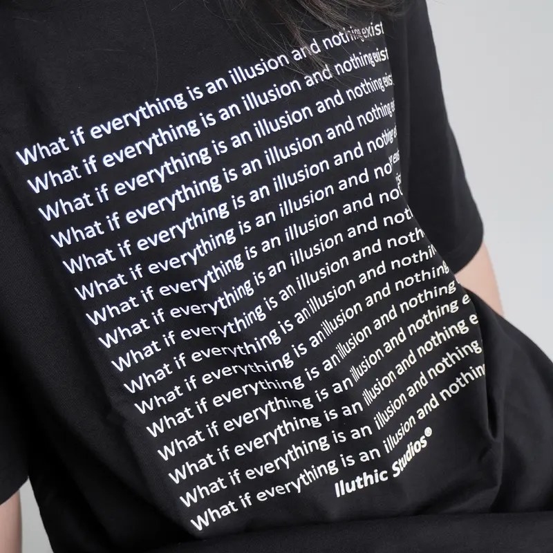 Iluthic - Oversized Boxy TShirt 'What if?' Black Lengan Pendek 3