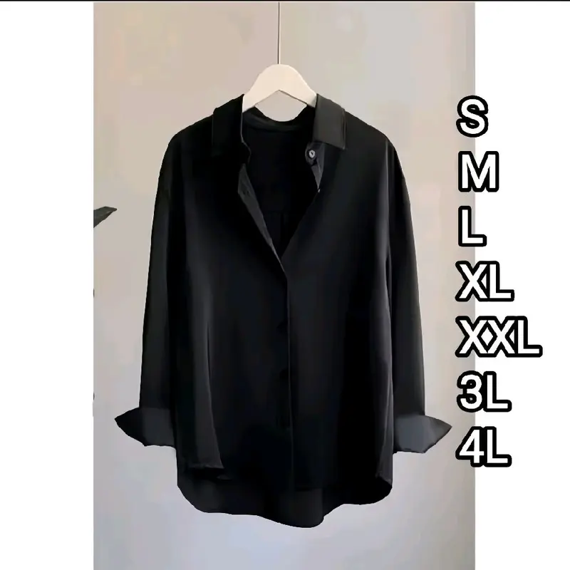 Hem Clo Kemeja Polos Wanita Bahan Rayon Katun Oversize Putih Kancing Depan Busui Cocok Untuk Kantor Size S M L XL XXL 3XL 4XL 5
