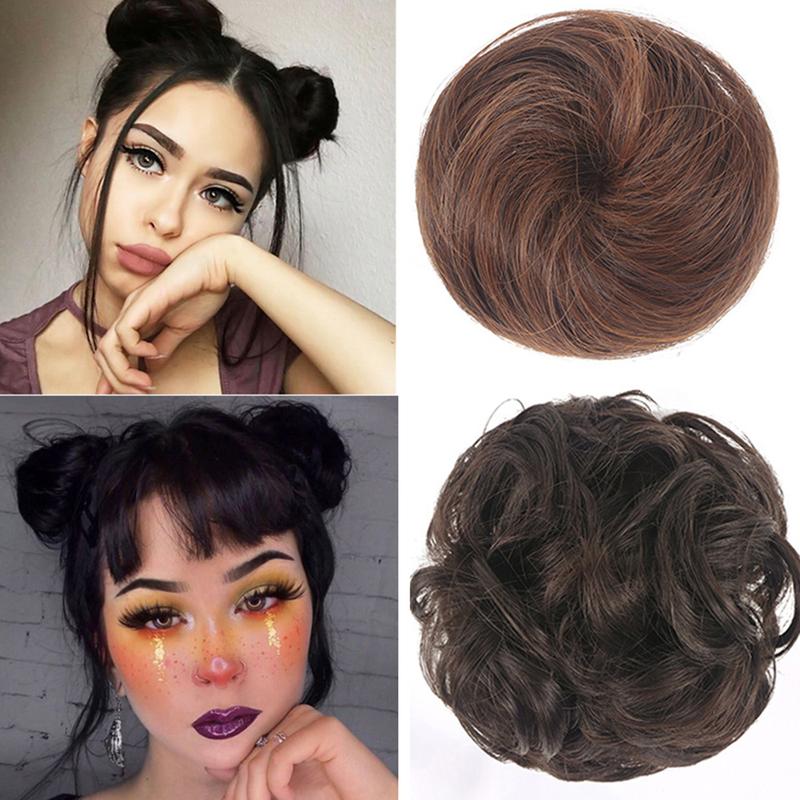 Búi Tóc Kẹp, Ngắn, Đen Và Nâu Tự Nhiên, Búi Tóc Donut Búi Tóc Kiểu Xếp Nếp Búi Tóc Vuốt, Tóc Giả Tóc Nối, Búi Tóc 1