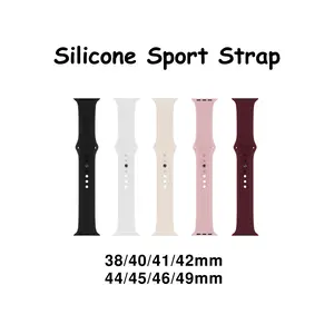 Silicone Sport Strap Tali Jam Tangan Pintar / Smart Watch strap bahan Elastic Silicone model sporty ukuran 38mm 42mm 44mm 45mm 46mm 49mm