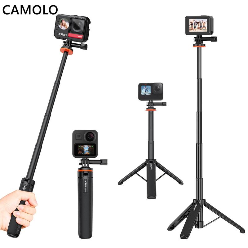 VRIG chân máy quay 20,1" TP-08, chân máy nhỏ có thể kéo dài, cần gập selfie tiện dụng cho Osmo Action 5 Pro/4/3, dành cho GoPro Max và Hero 13–1, Insta360 X5/X4, chống nước, đa chức năng