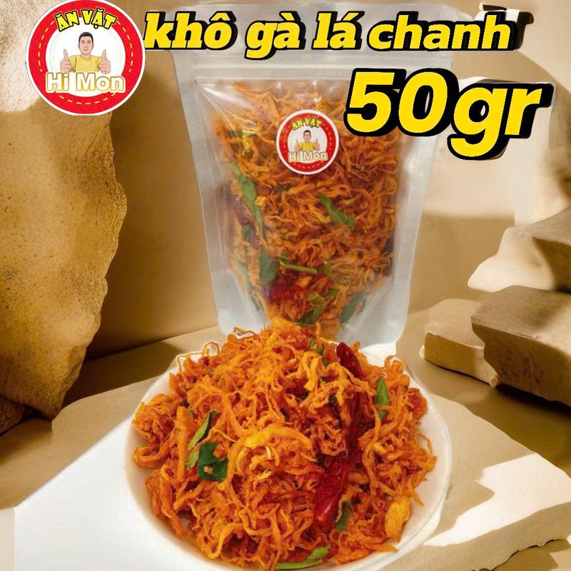  Hi Mon khô gà lá chanh bơ tỏi 50g túi Snack ăn vặt ăn là ghiền 