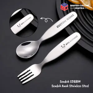 88Banten Sendok Anak Free Custom Grafir Nama Stainless Steel Lucu