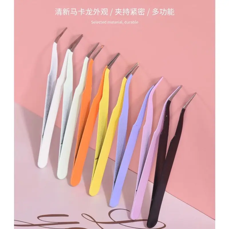 ￼LEM BULU MATA JUNIES HITAM dan Pinset Tweezer Lurus Bengkok / Jepitan Pinset Bulumata / Pinset Sticker Journal/ Eyelash Extension Pinset Serbaguna Pinset 3
