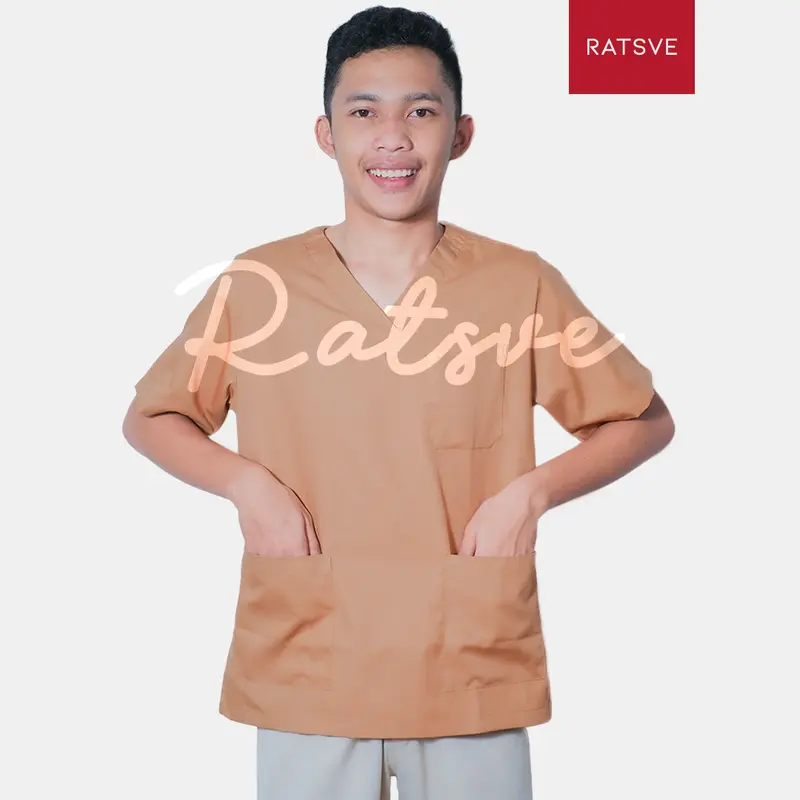 Atasan Baju Jaga Perawat Lengan Pendek / Baju OK - WARNA 1 - Scrub Dokter Ratsve [BAJU SAJA] 1