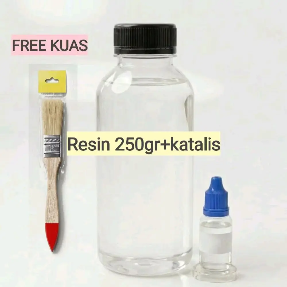 Resin Bening 250 Gram + Katalis Gratis Kuas untuk Proyek Seni dan Kerajinan  Motorcycle Alat set