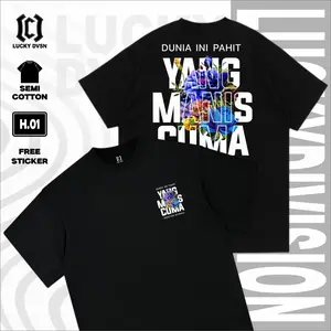 LUCKY DVSN Kaos Dewasa Pria Wanita Kata Kata Dunia Ini Pahit Yang Manis Hanya Senyum Istriku Baju Viral Trend Kekinian Terbaru H 01