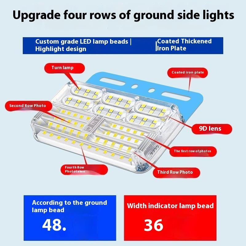 1Pcs Big Truck 24V Led High Light Waterproof Side Light Trailer Side Light Side Light Waist Light Astern Turn Super Bright Side Light 2