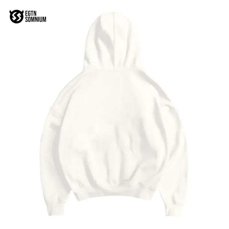 EGTNSOMNIUM - Jaket Sweater Hoodie Boxy Zipper EGTN WHITE Original Distro Pria Dan Wanita Pullover High Quality Warna Putih Katun Fleece Tebal 280 gsm 2