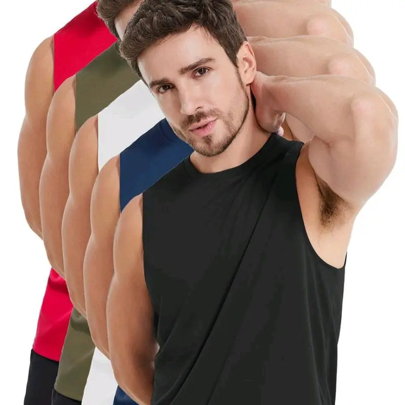Paket 6 Pcs Kaos Baju Dalam Pria Singlet Yukensi Dewasa Polos Cotton Hitam Putih - Oblong, Tank, Katun, Atasan, Cowok Keren Slim Vit S-M-L-XL Fit warna mix kutang 5