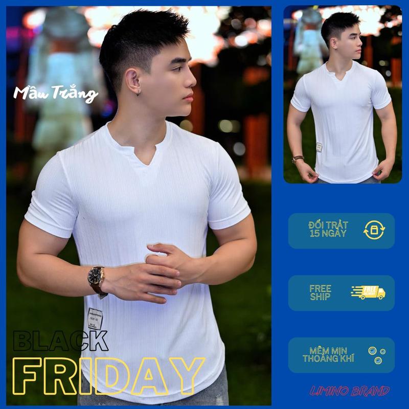 Áo Thun Nam Form Ôm sát Body Chất Liệu Thun Gân Thái  Menswear
