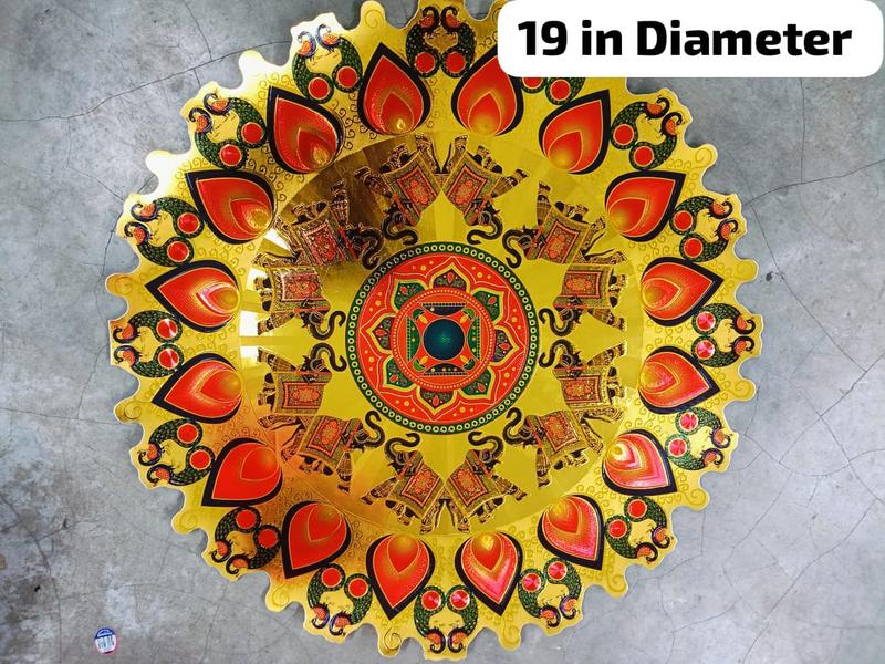 BEAUTIFUL DEEPAVALI 3D STICKER KOLAM ELEGANT GOLD DESIGN STICKER KOLAM with 3 sizes 1