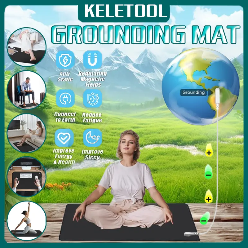 Grounding Mat Sleeping Improvement Grounded Foot Therapy Conductivity leatherette Recovery Protection Release Electrostatic with Cord mouse pad