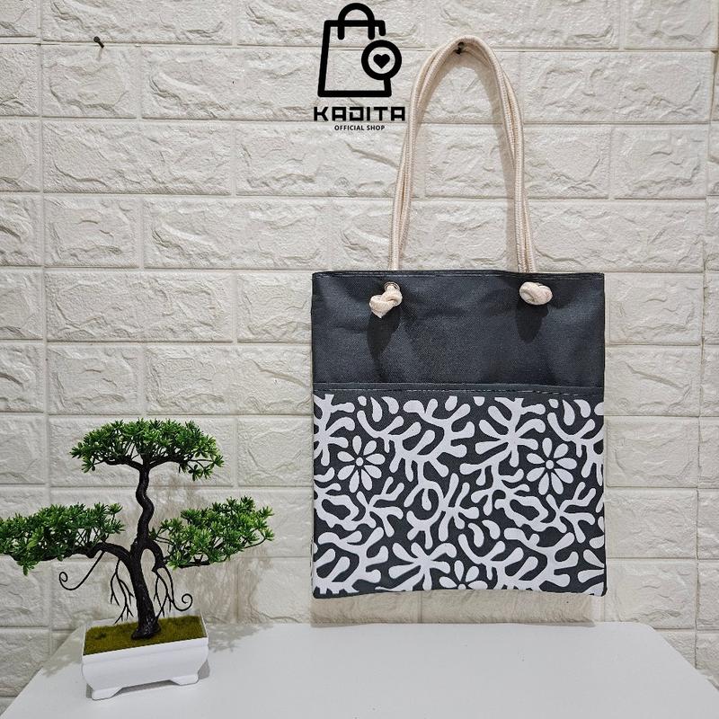 Product Introduction of Kadita - Tas Wanita Tote Bag Motif Batik Alina Saku Tali Sumbu Kekinian Terbaru Estetik 6