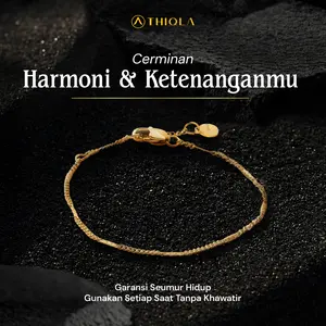 THIQLA - Gelang Tangan Wanita ALANA - Gelang Tipis Kecil Elegan Mirip Gelang Emas Asli - Gelang Cewek Estetik Anti Karat - Stainless Bukan Gelang Titanium