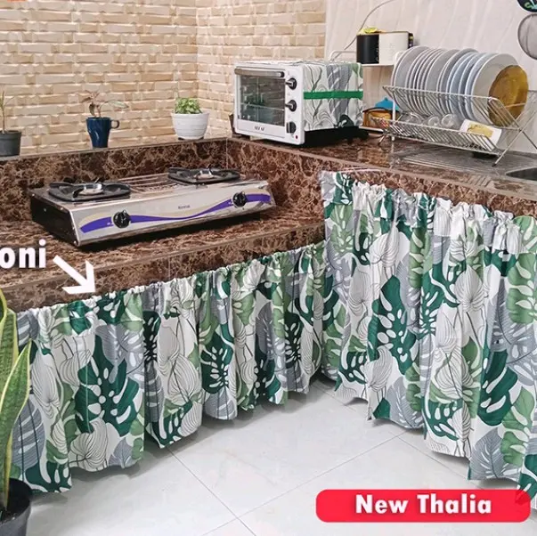 HEMAT 5 PCS KOLONG DAPUR PAKET HEMAT GORDEN KOLONG DAPUR UK 70X100 MURAH Katun Korden Curtain Elegant Dekorasi 2