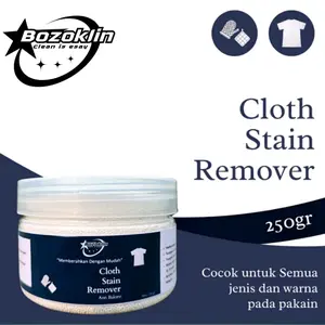 BOZOKLIN Cloth Stain Remover Serbuk Detergen Penghilang Noda Baju Dan Pakaian Membandel Jamur Kuning Semua Jenis Warna Bahan Kain 250 G