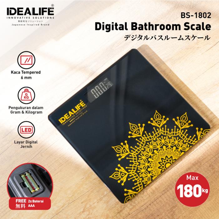 Gambar IDEALIFE - Digital Bathroom Scale - Timbangan Badan Digital (BS-1801) (BS-1802) dari IDEALIFE ONLINE STORE Kota Administrasi Jakarta Utara Tokopedia