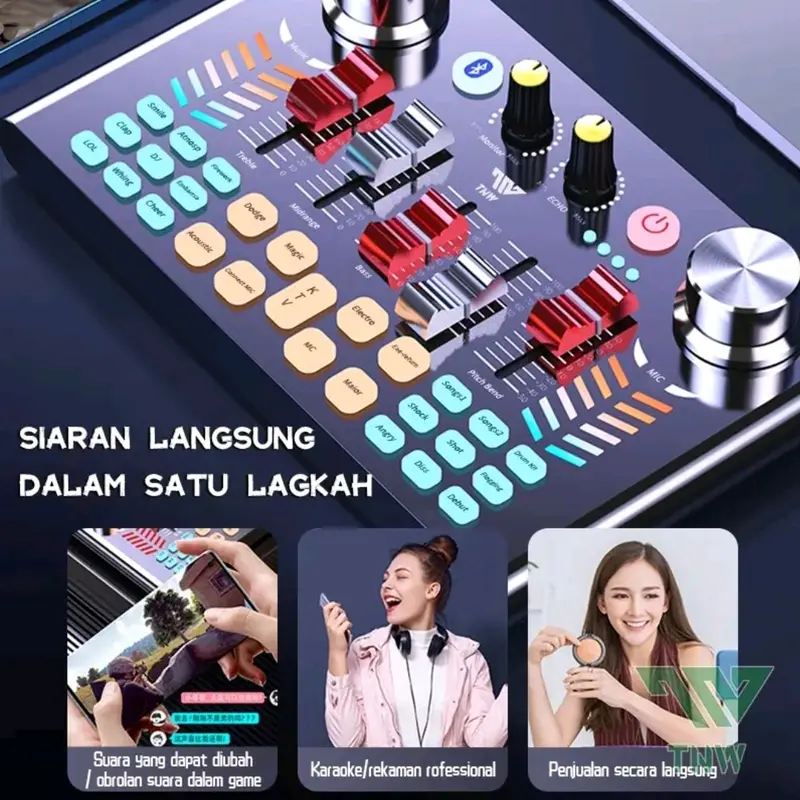 sound card TNWK _v18 sound card oudio live music terbaru Audio Earphone 0