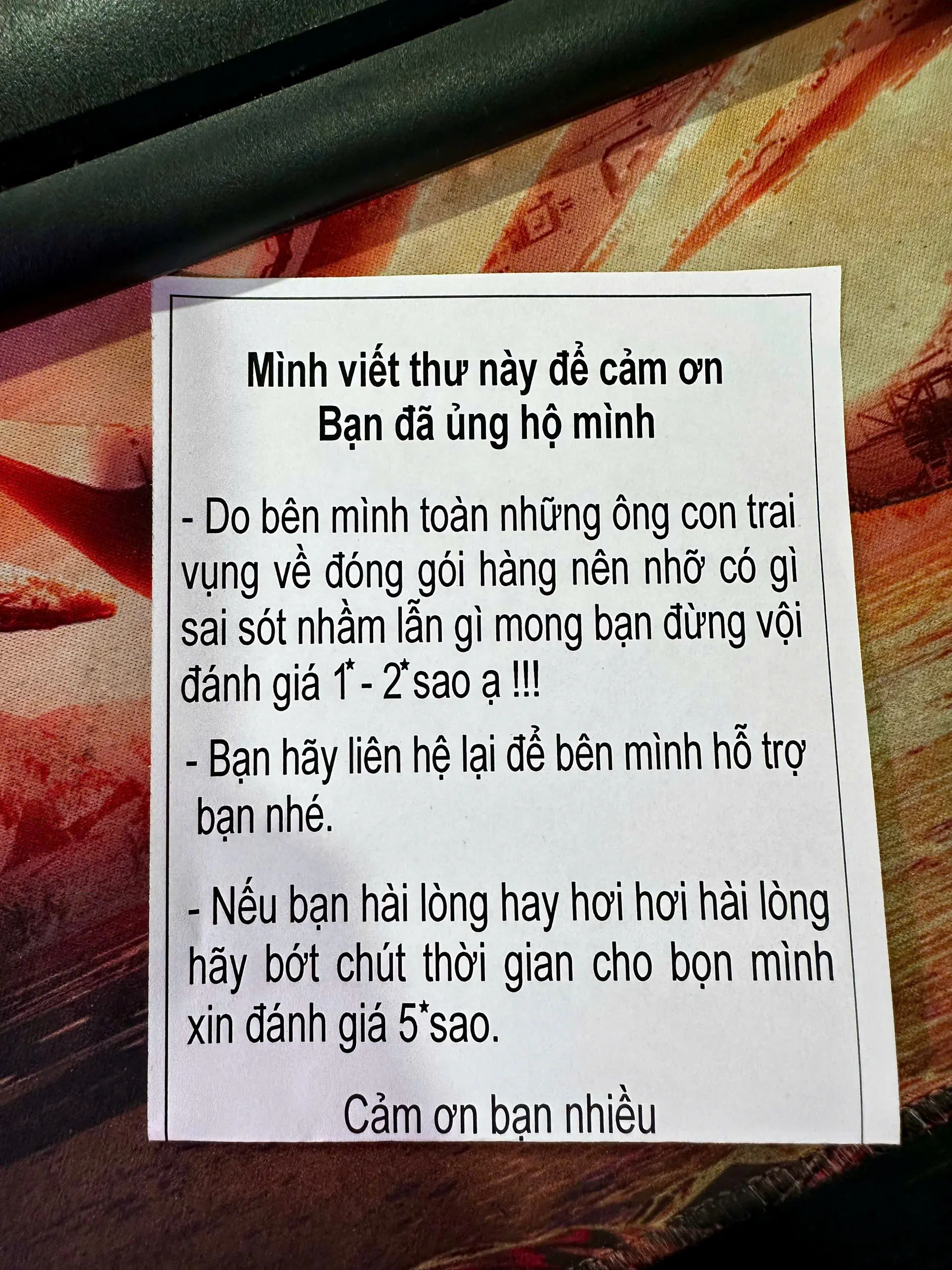 Thư Cảm Ơn Qúy Khách Hàng