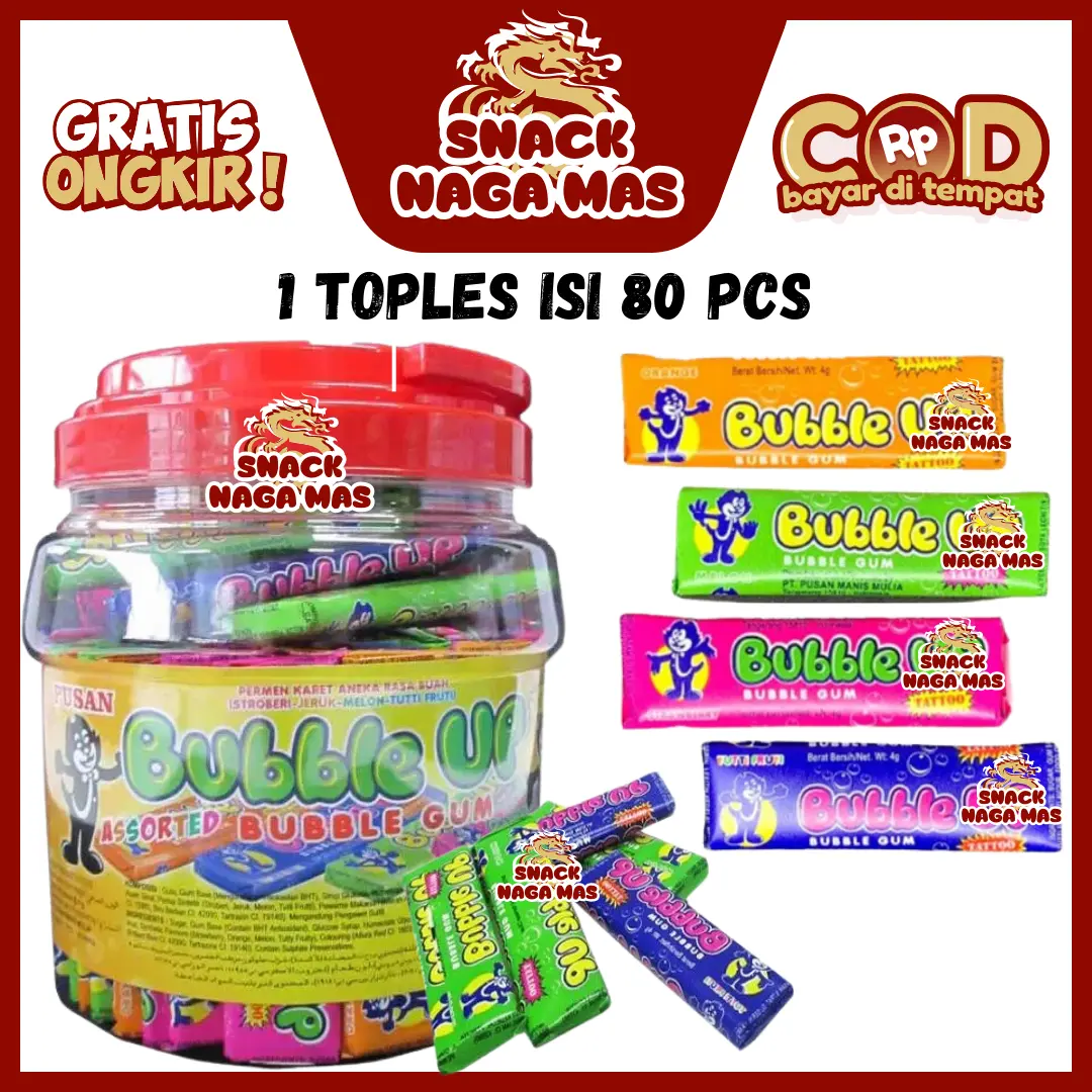 PERMEN KARET BUBBLE UP [1 TOPLES ISI 80]