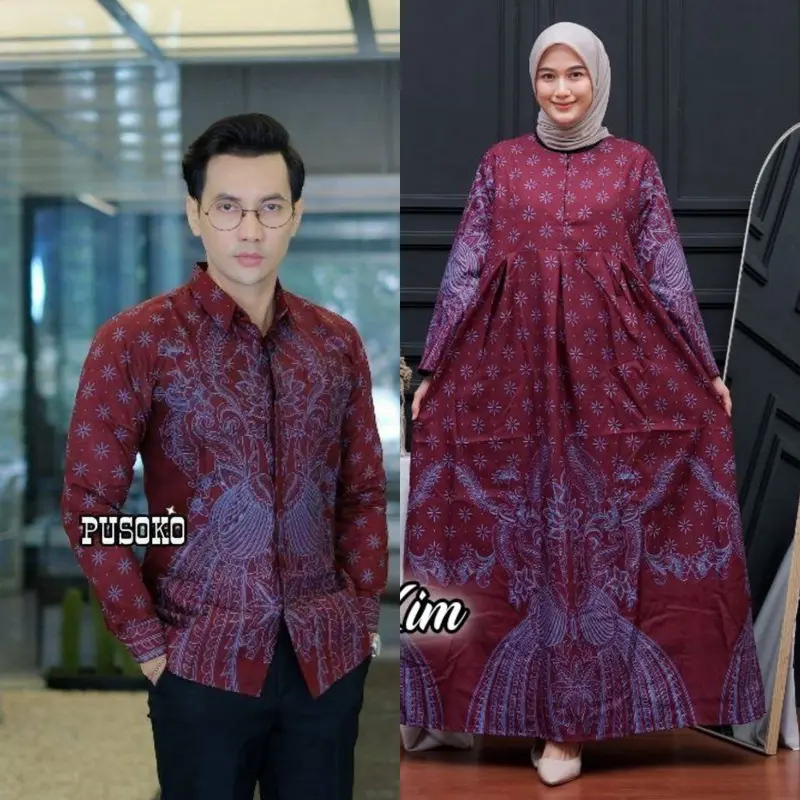 Promo Harga Sepasang Maura Couple - Sania Ruflle Couple Gamis 2024 Terbaru Baju Pasangan Muslim 5