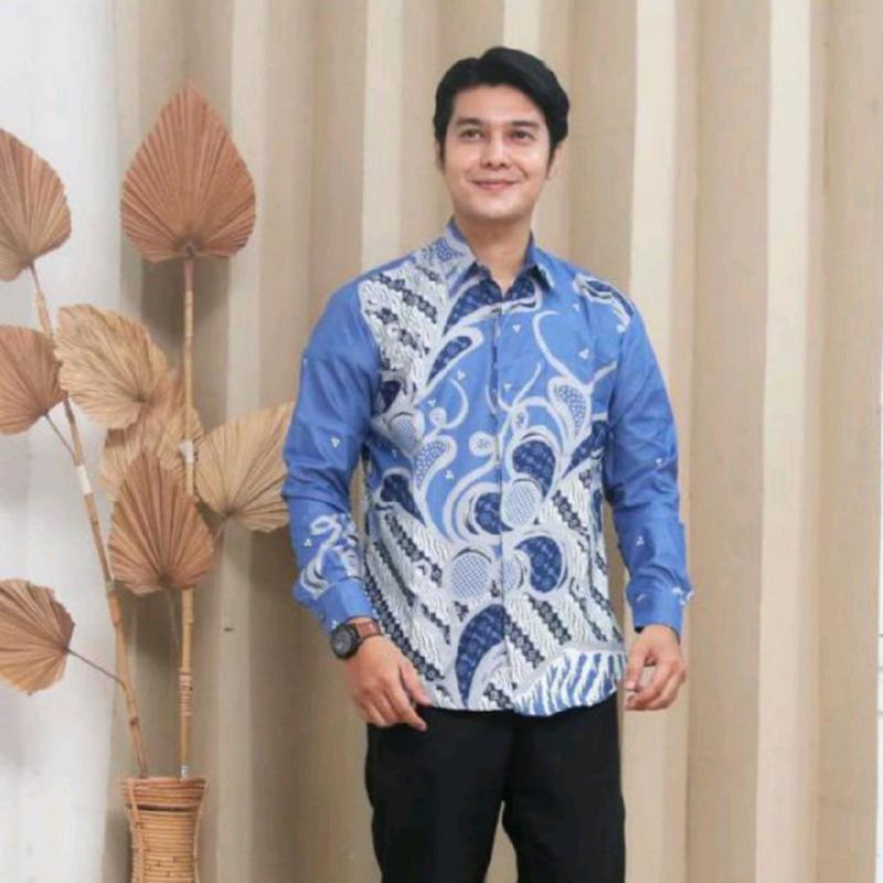 ATASAN BATIK PRIA. KEMEJA BATIK WARNA BIRU/BLUES 1