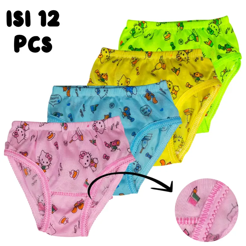 Grosir Celana Dalam Anak Perempuan Motif Lucu ISI 12 PCS LUSINAN - Fashion 0