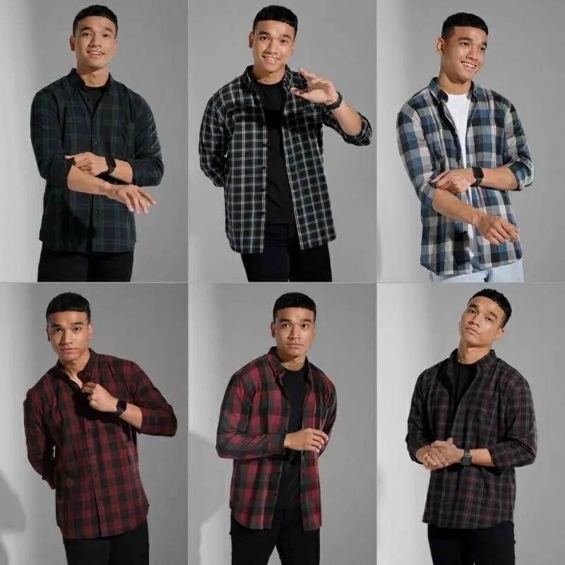 Kemeja Flanel Pria Lengan Panjang Brill Eighty Eight Premium Unisex Motif Kotak 0