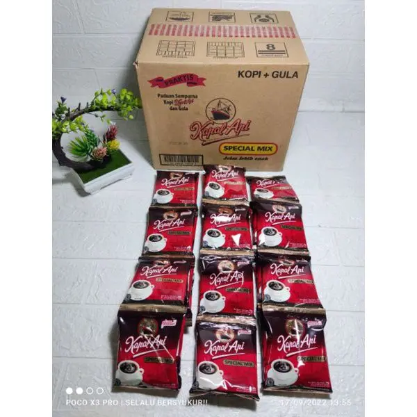 Paket 3 Renceng / 30 Sachet Kopi Kapal Api Special Mix - Coffee Hitam + Gula - Robusta - Luwak