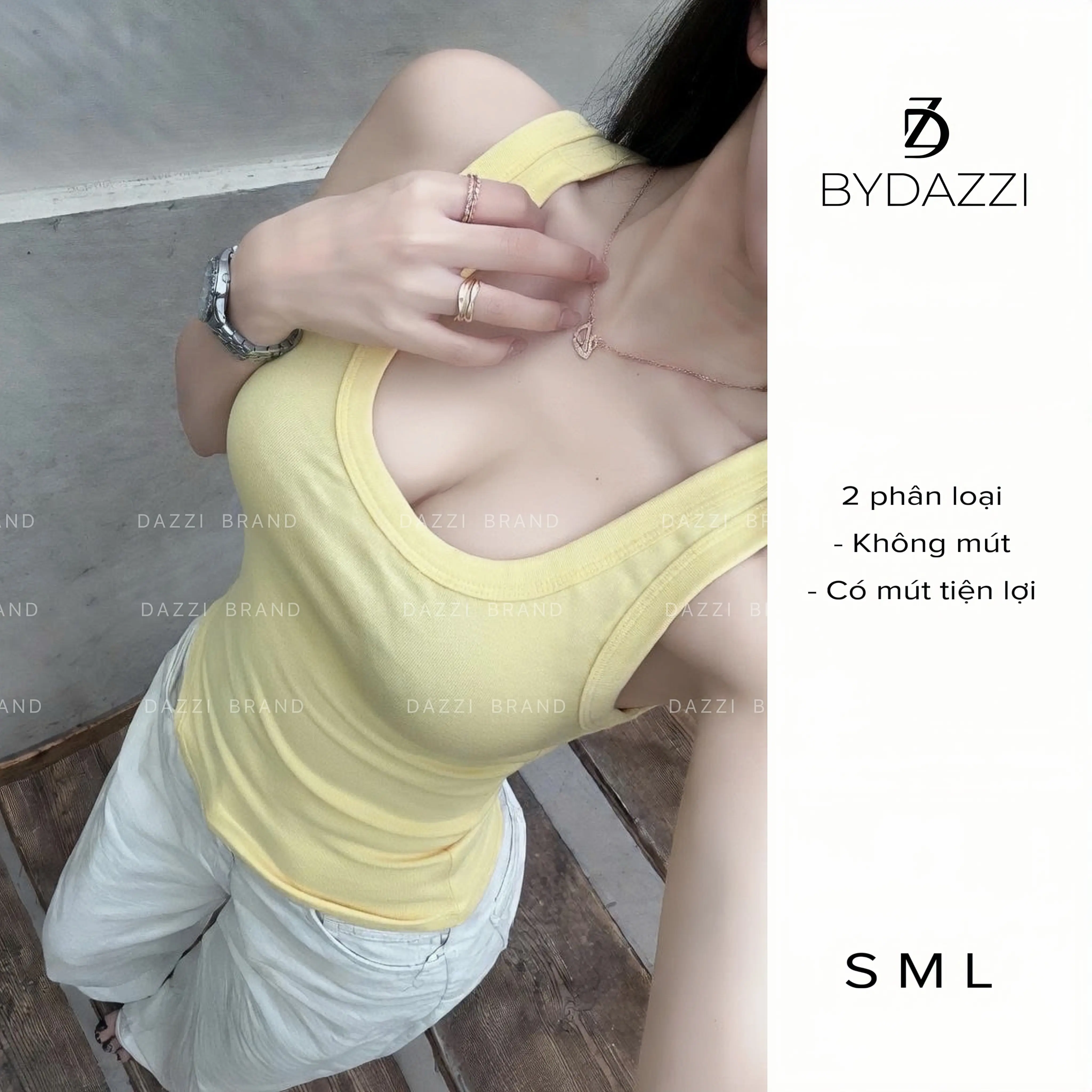 [KÈM MÚT/KO MÚT] Áo ba lỗ nữ basic ôm dáng, áo 3 lỗ chất thun cotton mịn tôn dáng DAZZI Women A072 | BigBuy360 - bigbuy360.vn