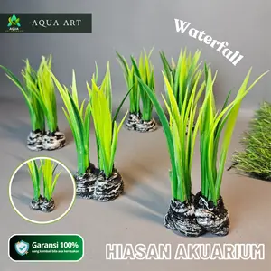 Hiasan Akuarium Ornamen Aquascape Rumput Plastik Mini