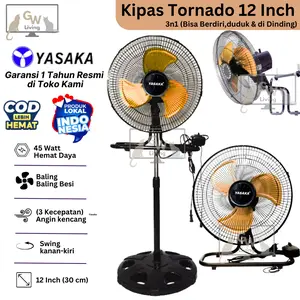(COD) Kipas Angin Tornado Besi 16 Inch 12 Inch 10 In 3in1 2in1 Original Hemat Daya Kencang yasaka berdiri
